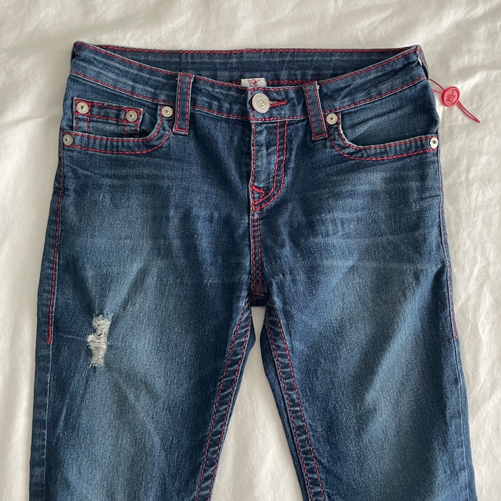 True Religion Original Skinny Denim with Red Accents - Picture 2 of 5